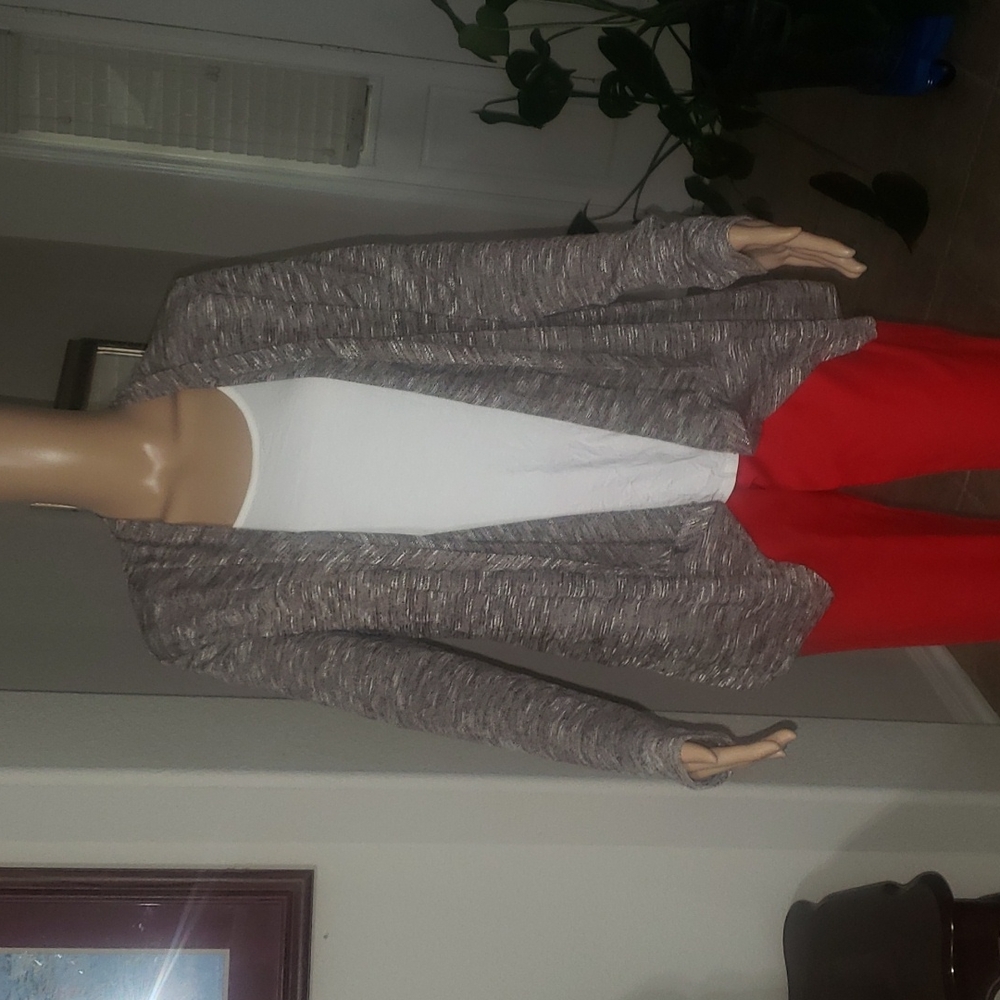 NWOT Naif L layered cardigan lightweight marled grey soft flowy boho